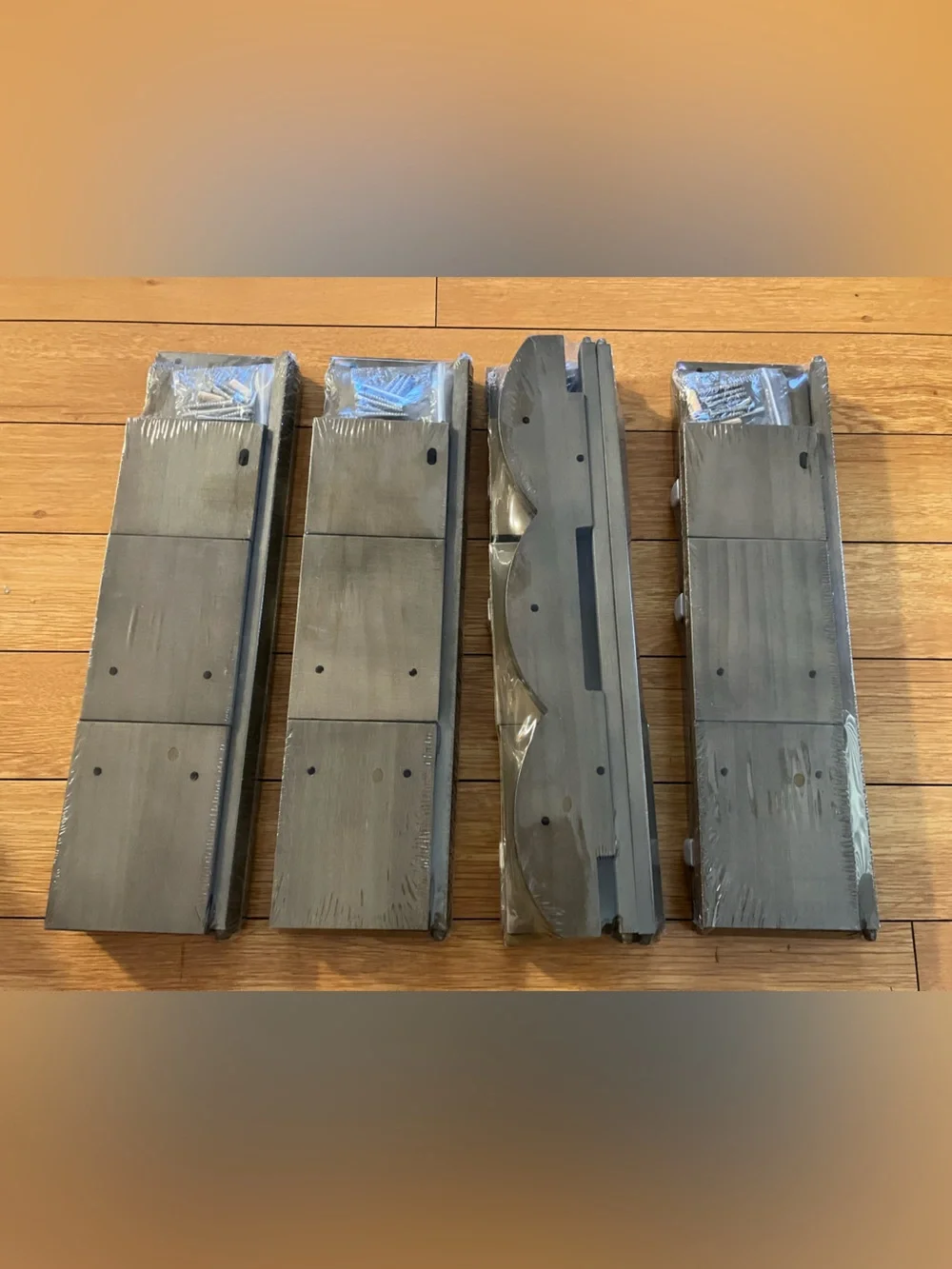 34Inch Nursery Bookshelves,Set of 4,Wall Floating Shelf , DARK BROWN, SEALED